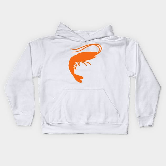 Orange Prawn Silhouette Emoticon Kids Hoodie by AnotherOne